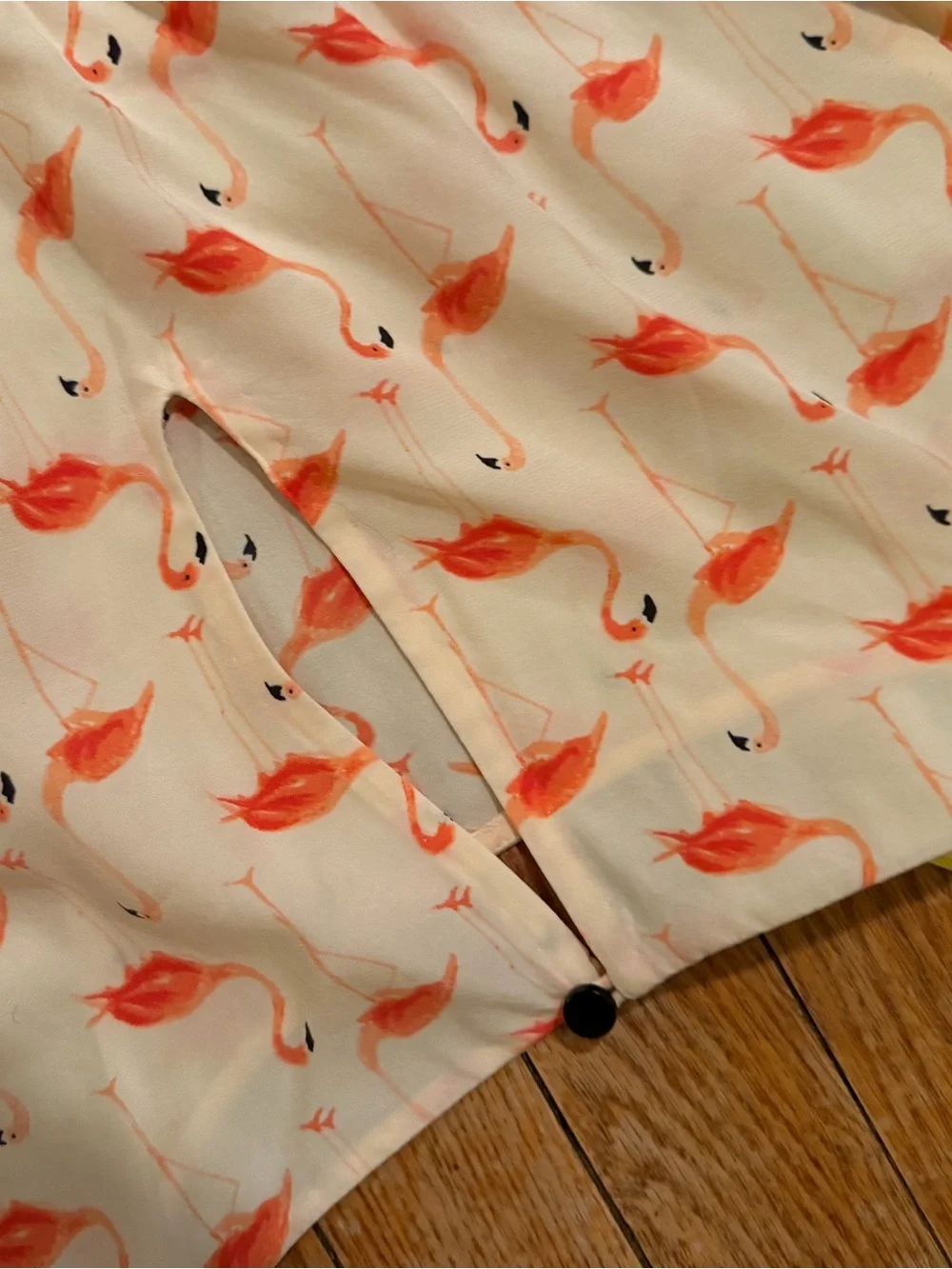 Kate spade silk dress excellent condition Sleeveless with Coral Flamingo Print